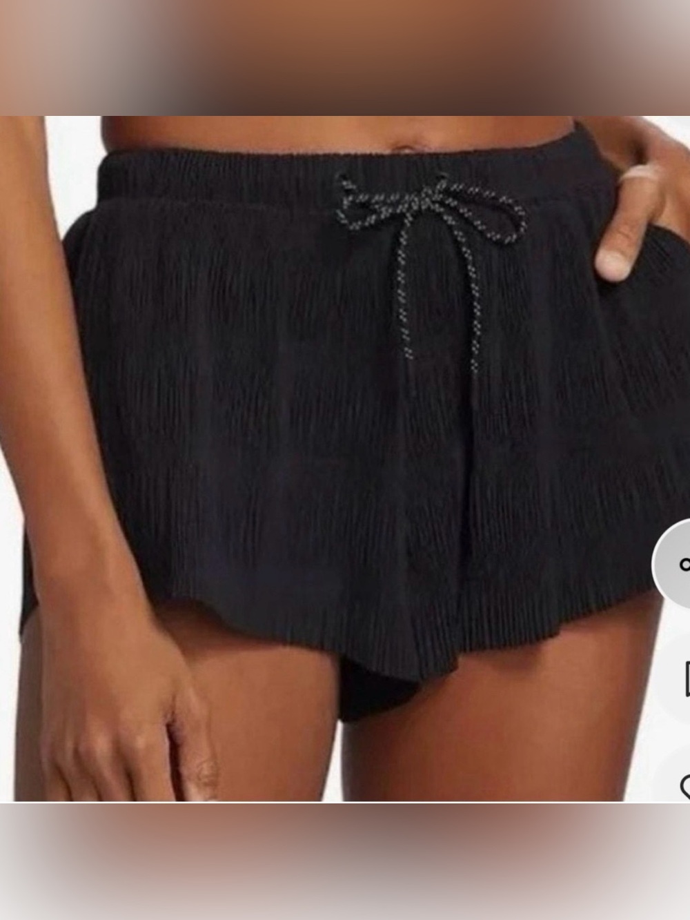 FP Movement Free People Shirr Enough Shorts black size L